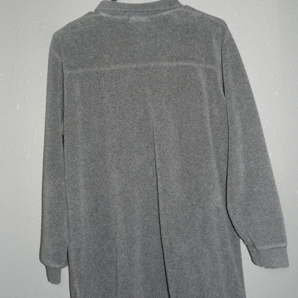 Soft Surroundings Womens Dark Grey Mid Button Fleece Pullover Sweater Size PM - Picture 5 of 8